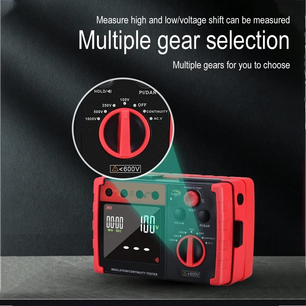 Megohmmeter, Digital Insulation Resistance Tester with AC/DC Voltage Test and Large LCD Display amiciKart c0tmiz-hs.myshopify.com