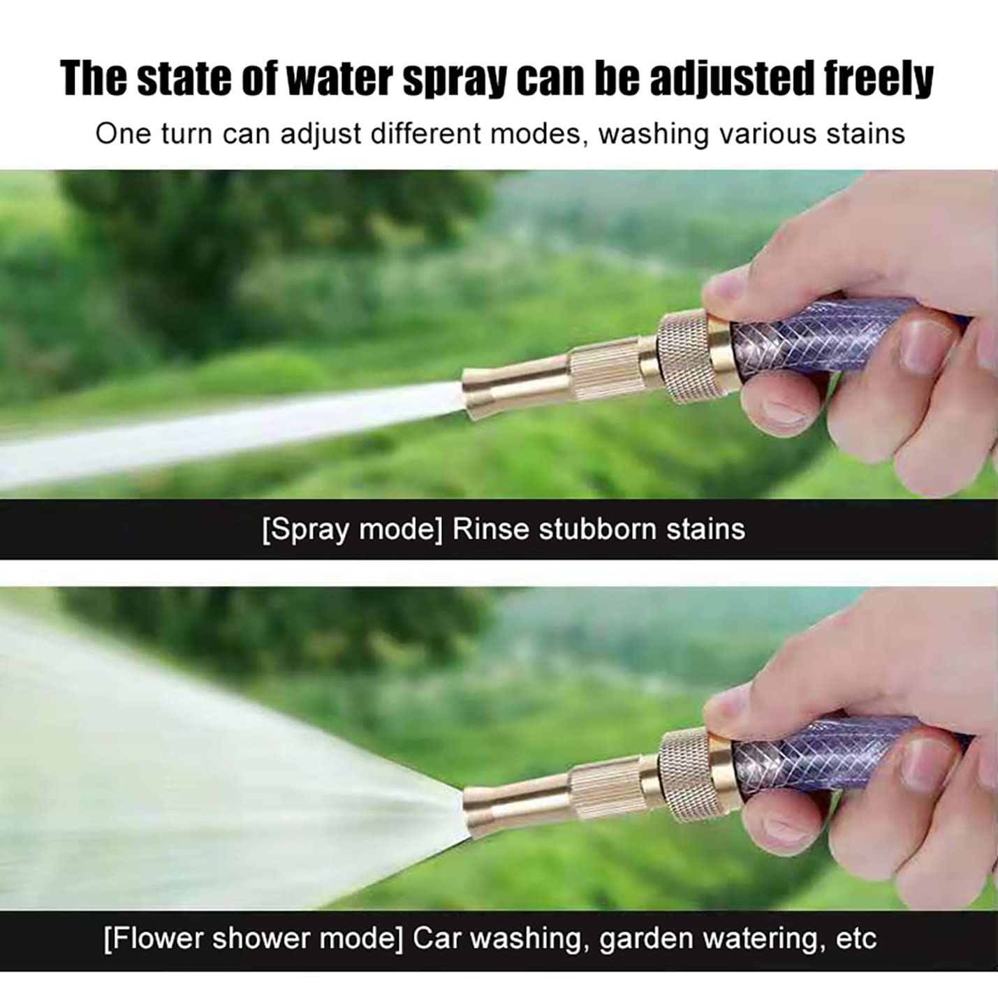 High Pressure Hose Nozzle with Adjustable Spray Adapter for Gardening and Car Wash