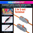 Fast Wire Clip Connector, Fixed Wire Terminal Blocks 1-to-1 Connector Pack of 10 amiciKart c0tmiz-hs.myshopify.com