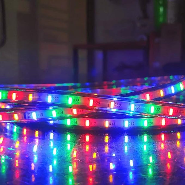 5M RGB 5050 LED Strip Light with 60 LEDs/M & 12V Power Adapter – Flexible Decorative Lighting