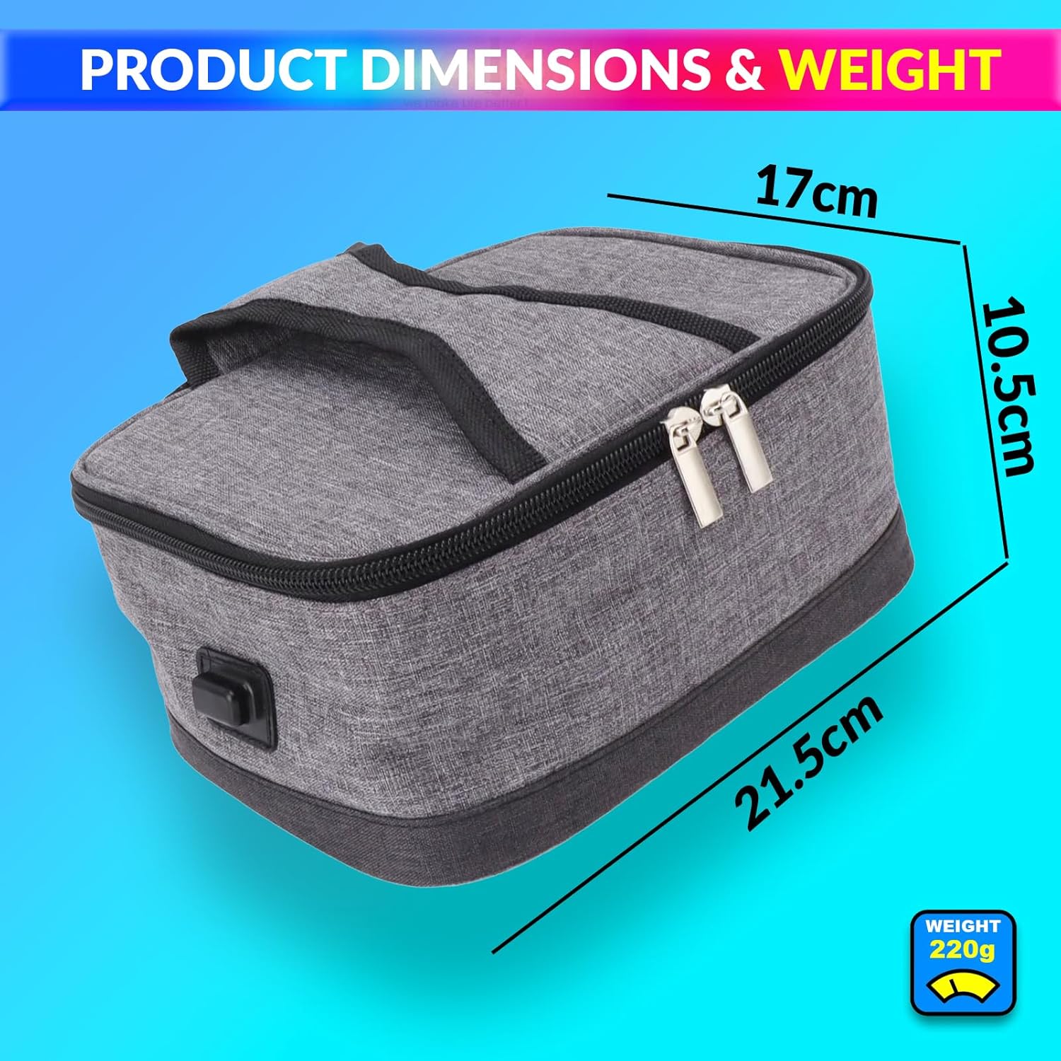 Electric Portable Heating Lunch Bag - USB Powered Bag for Reheating Cooked Meal