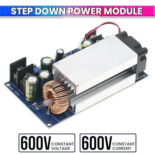 600W 25A Adjustable DC-DC Buck Converter, 12–75V to 2.5–60V Constant Voltage Current Module