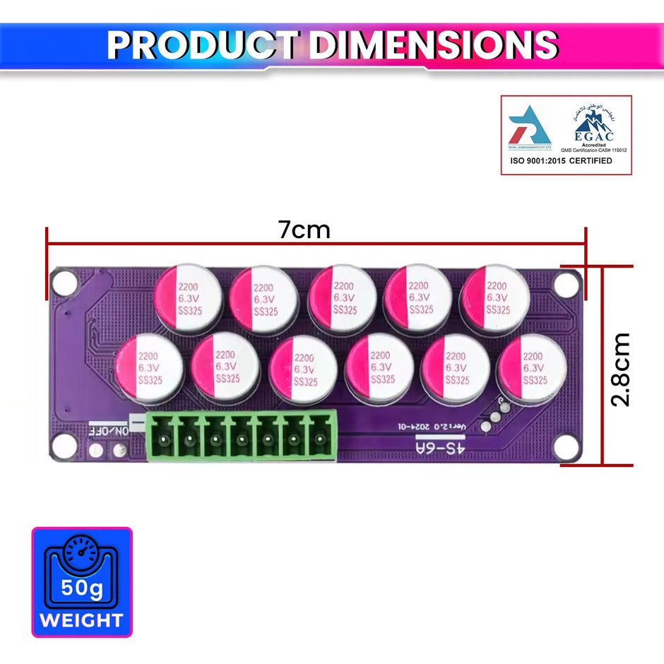 6S 6A Active Balancer Board for LiFePO4, Lithium, Li-ion & LTO Battery Packs Inductive Energy Equalization 2.7V–4.5V Cell Support 6A Voltage Balancing