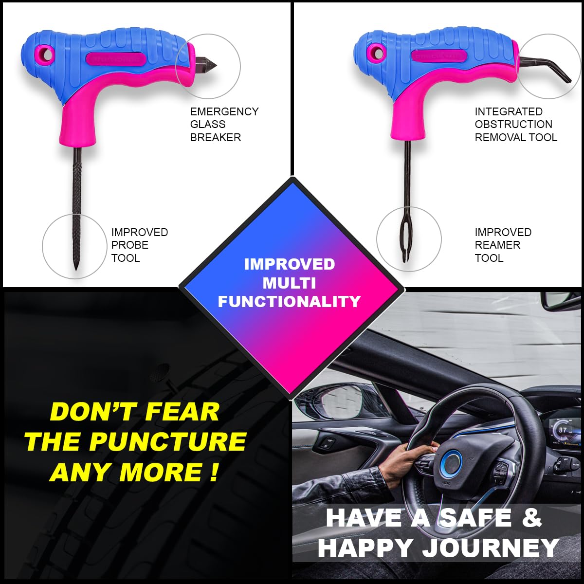 Universal Puncture Tool Kit for Tubeless Tyre with Premium Storage Bag amiciKart c0tmiz-hs.myshopify.com