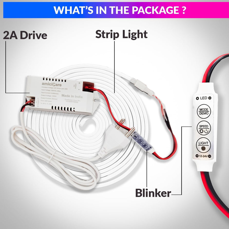 Blue 5M LED Strip Light Flexible Waterproof Decorative String For Diwali, Christmas or Home Décor