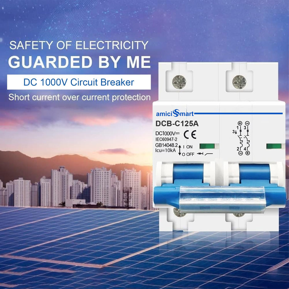 amiciSmart DC Circuit Breaker, 125A 1000V MCB for PV/Solar System