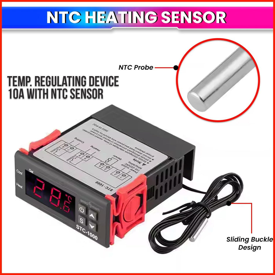 Digital Thermostat STC-1000 Incubators, Dual Mode Heating & Cooling Temperature Controller Alarm & Delay Function(10A)