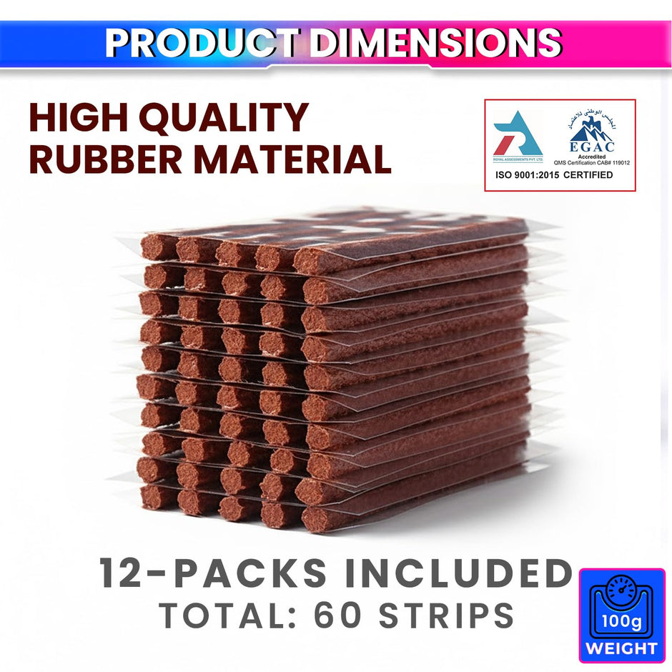 Tubeless Tyre Puncture Repair Strips for Car, Bike & Scooter | (60 Strips Pack)