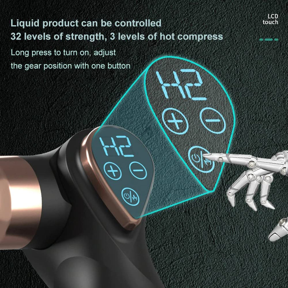 Wireless Massager, USB Rechargeable Muscle Relaxation Gun with Hot Compress and 4 Head amiciKart c0tmiz-hs.myshopify.com