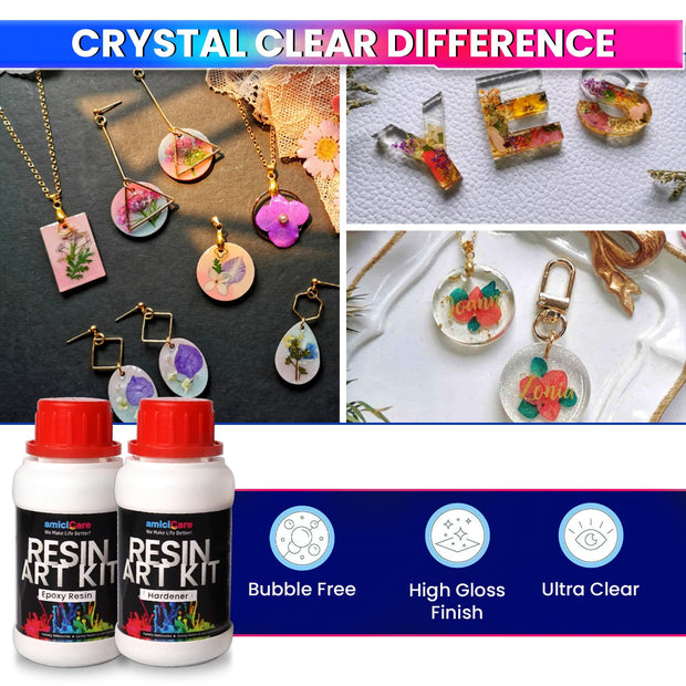 Premium Epoxy Resin Art Kit – Crystal Clear High Gloss Resin for DIY Crafts ( 150ml )