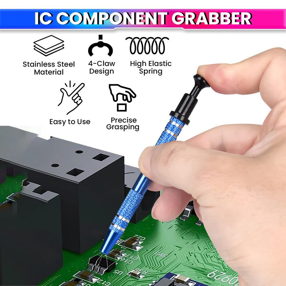 4-Claw Pickup Tool-Stainless Steel Precision Grabber for Small Objects,IC Chips, Screws, Jewelry & More amiciKart
