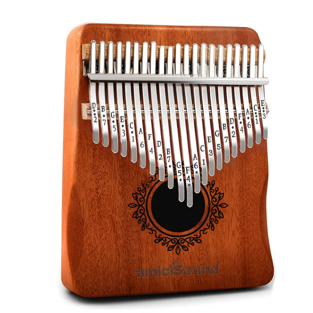 Thumb Piano, Musical Instrument Kalimba with Engraved Notes and Tuning Hammer