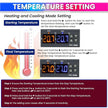 Digital Temperature Controller Thermostat with Relay Outputs for Heating & Cooling Control