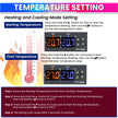 Digital Temperature Controller DC 12V Thermostat with Dual 10A Relay Outputs for Precise Heating and Cooling Control