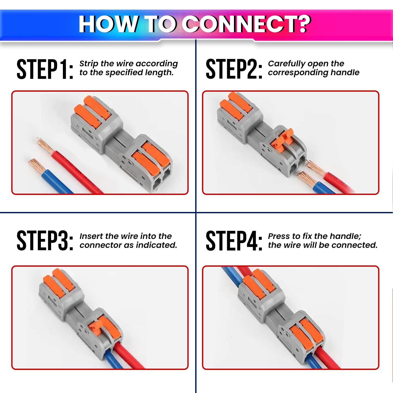 Fast Wire Clip Connectors– Quick Disconnect, No Twisting or Extra Wiring Needed