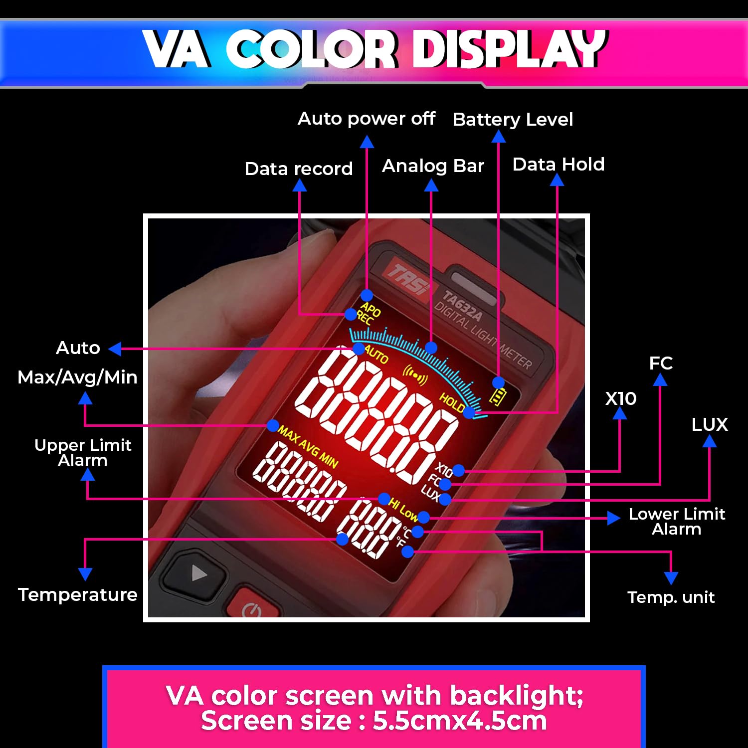Dual-Power Luxmeter – 200K Lux Light Meter with 360° Rotating Sensor & Alarm amiciKart c0tmiz-hs.myshopify.com
