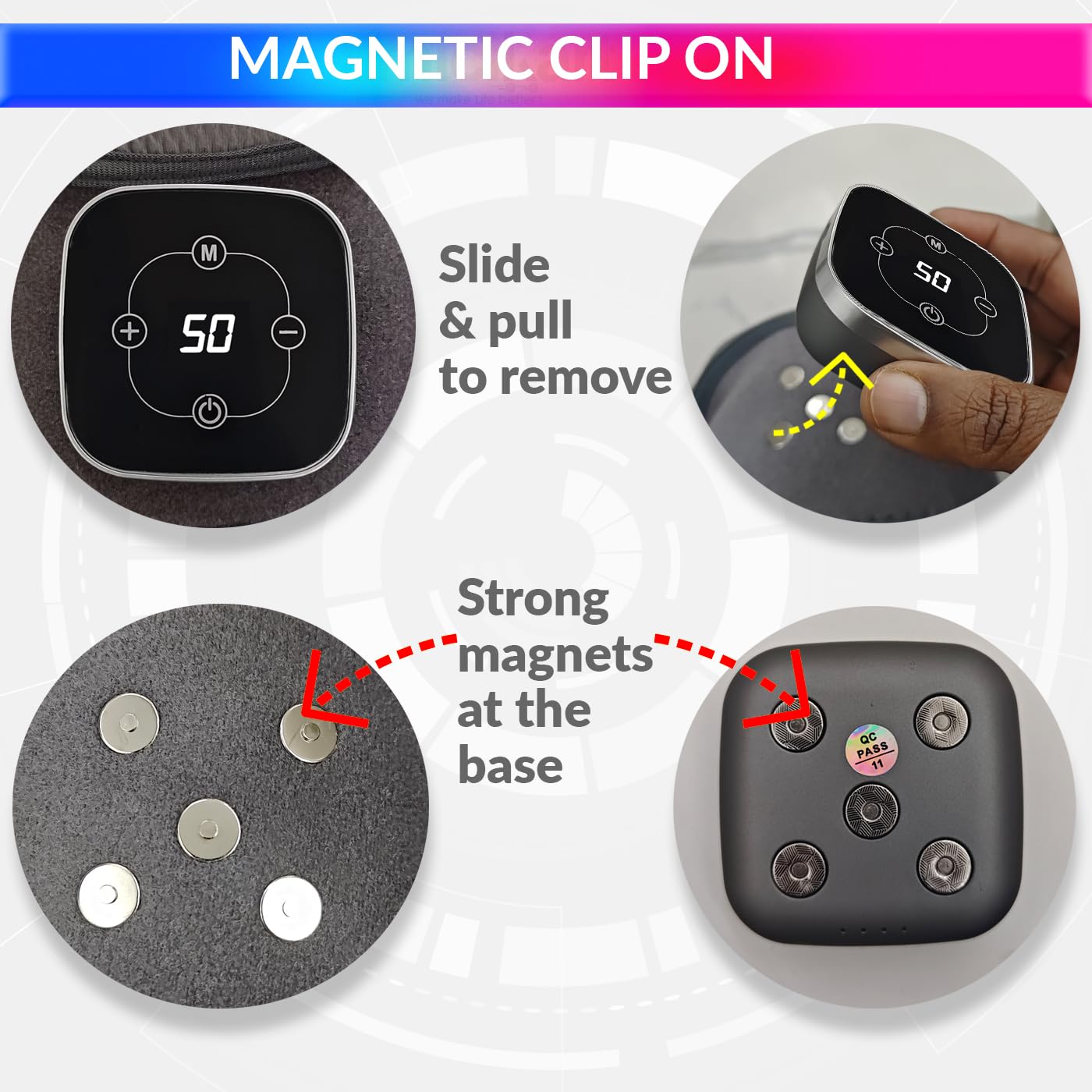 USB Rechargeable 3 in 1 Knee Massager, Hot Compress Knee/Elbow/Shoulder Massager