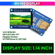 1.14 Inch IPS Full-Color TFT Display Module ST7789 Driver IC, 3.3V 8-Pin 4-Wire SPI Interface LCD Screen for Ardiuino, ESP32