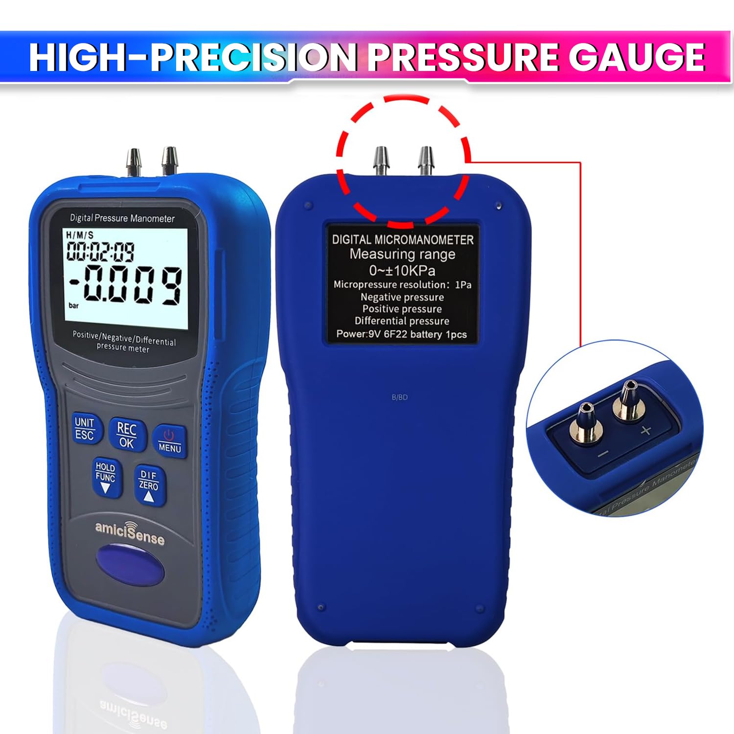 Digital Manometer, Dual-Port Air Pressure Meter with 12 Units for HVAC/Gas Testing amiciKart c0tmiz-hs.myshopify.com