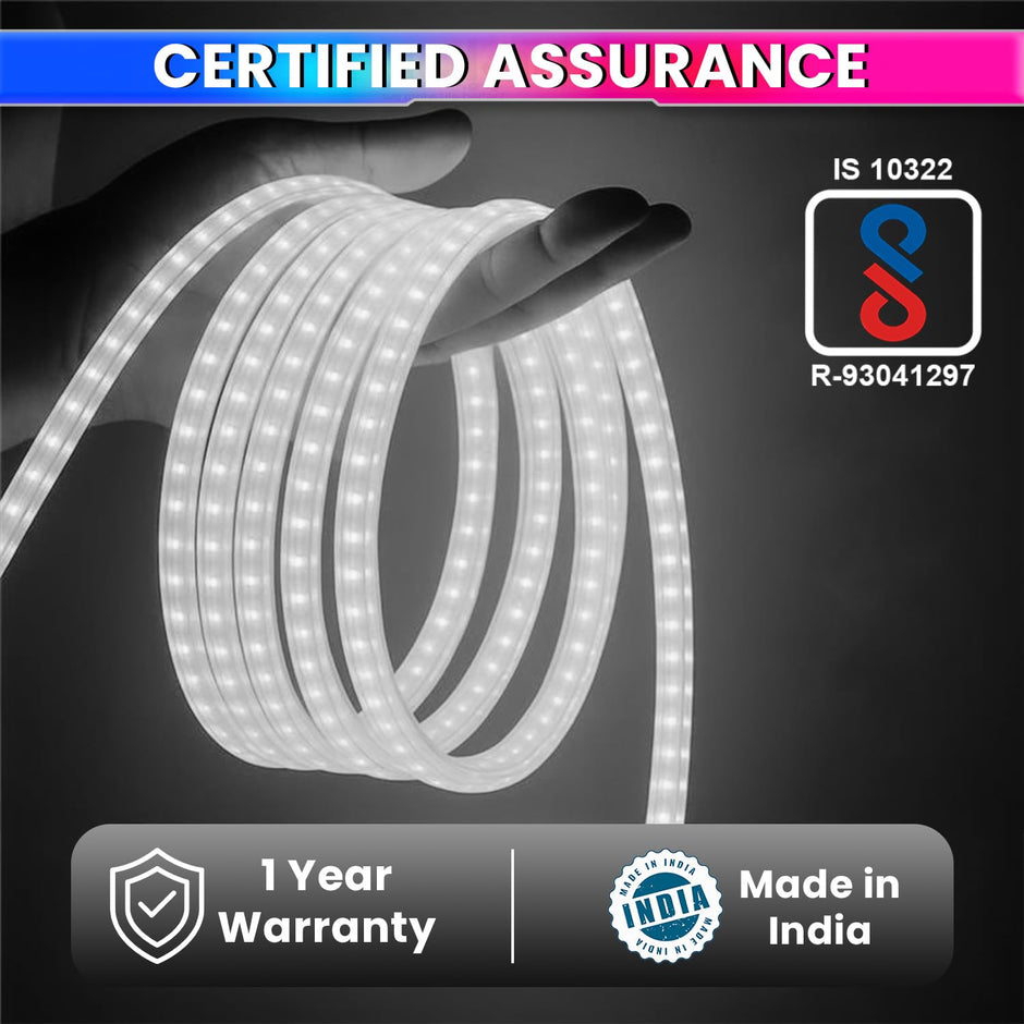 Cool White Waterproof LED Rope Light 18M Energy-Efficient Lights for Home, Events & Décor Flexible Strip with 120 LEDs/m