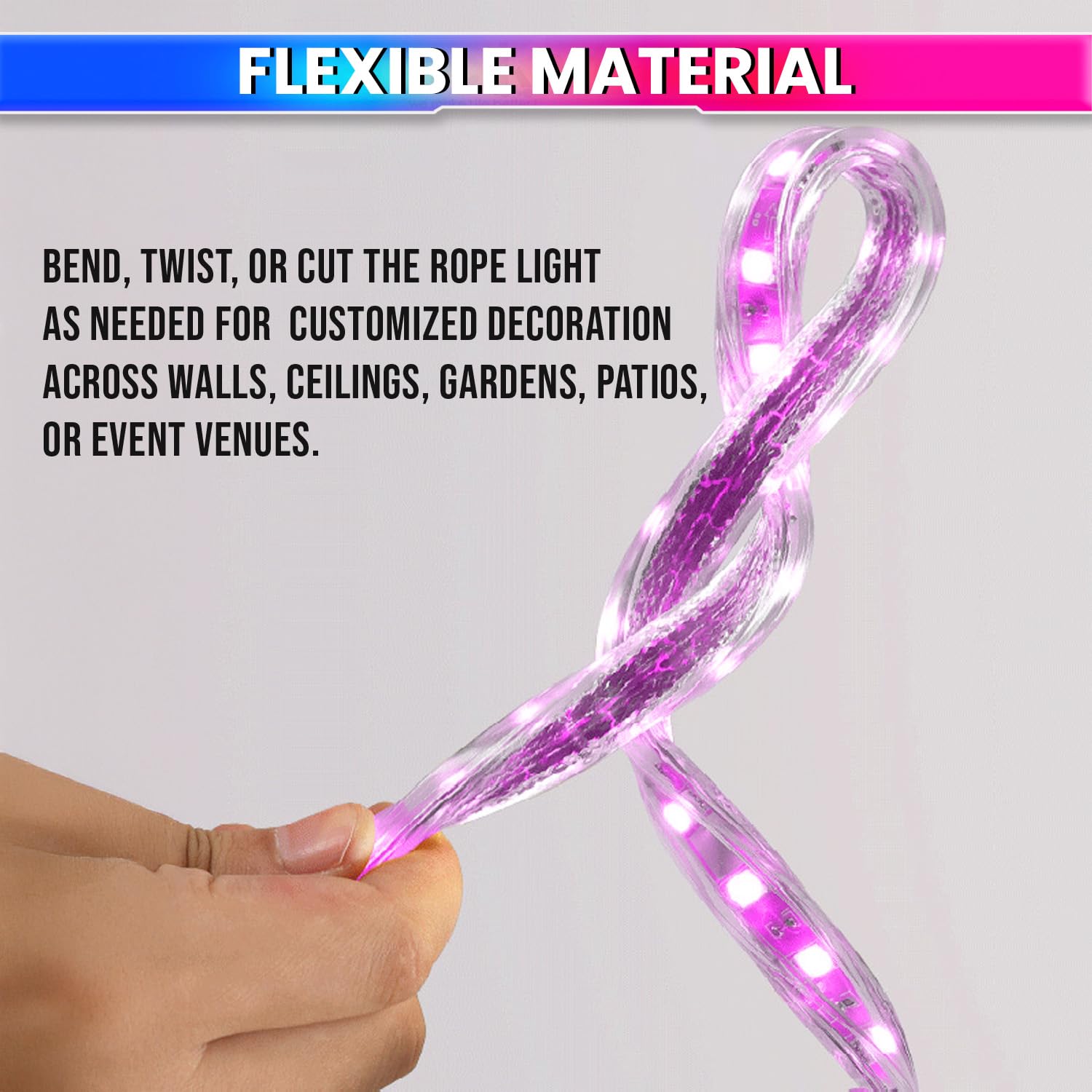 Pink Waterproof LED Rope Light 18M Energy-Efficient Lights for Home, Events & Décor Flexible Strip with 120 LEDs/m amiciKart c0tmiz-hs.myshopify.com