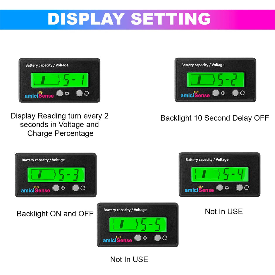 Indicator Battery Display Battery Capacity Indicator 8-70V LCD Voltage Display Lead Acid E ...