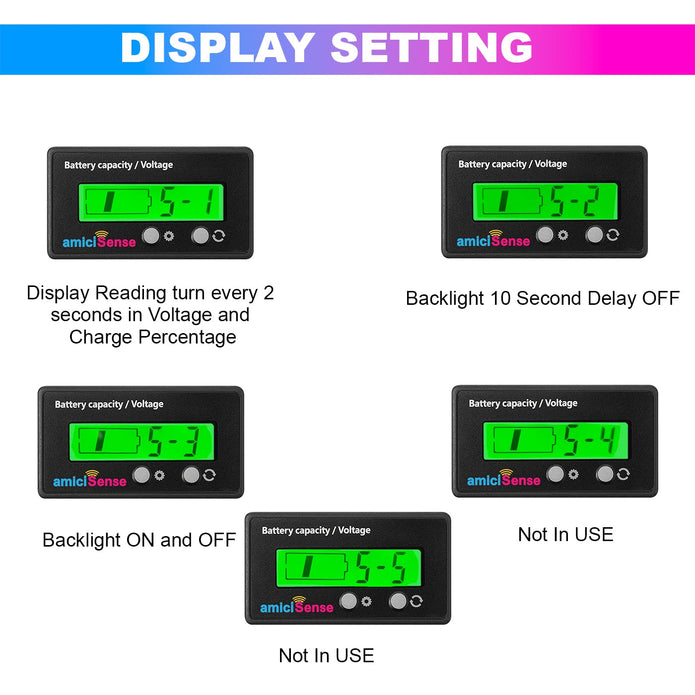 8-70V Battery Capacity Indicator With LCD Voltage & Charge Display for Lead Acid Batteries in E-Rickshaw/E-Bikes