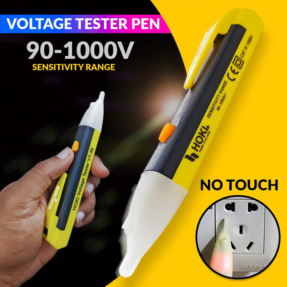 Touchless Voltage Detector Tester Pen AC 90~1000V With 2 AAA Battery, Electrical Testers and Electrical Tape (1) amiciKart c0tmiz-hs.myshopify.com