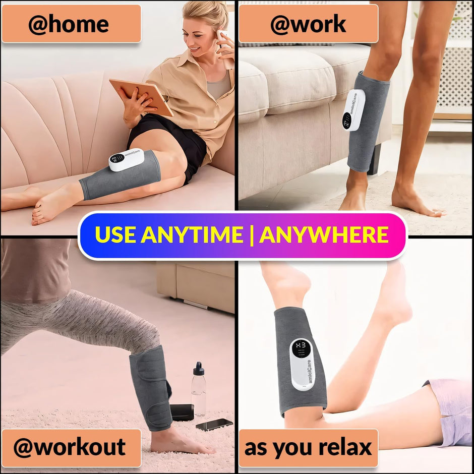 Leg Massager, Air Pressure Calf Massager with 3 Working Mode and Hot Compress
