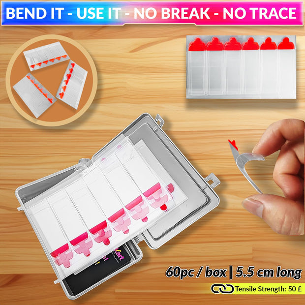 Double Sided Transparent Tape, No-Residue High Adhesive Sticker 60Pcs/Box