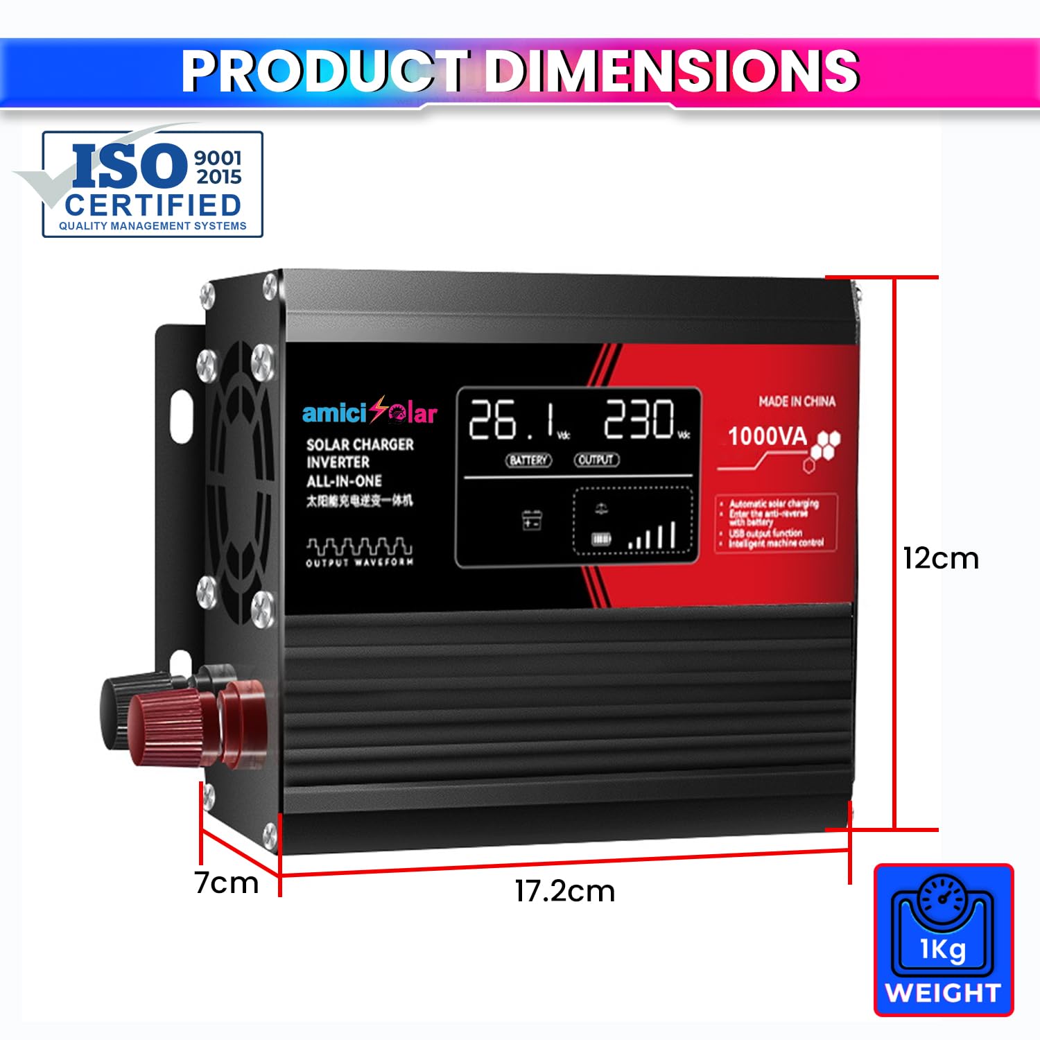 Off-Grid Solar Inverter | AC Modified Wave Converter with Built-in MPPT Controller | for Solar Panels amiciKart c0tmiz-hs.myshopify.com