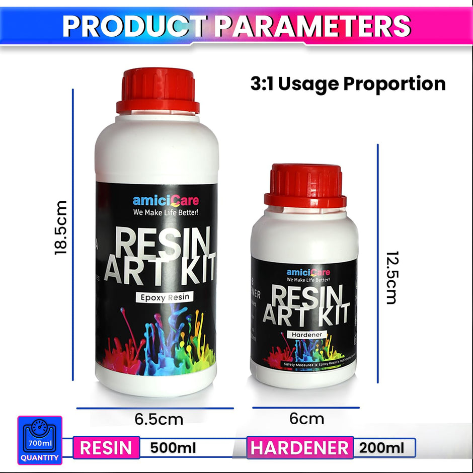 Premium Epoxy Resin Art Kit – Crystal Clear, High Gloss DIY Craft Resin ( 700ml )