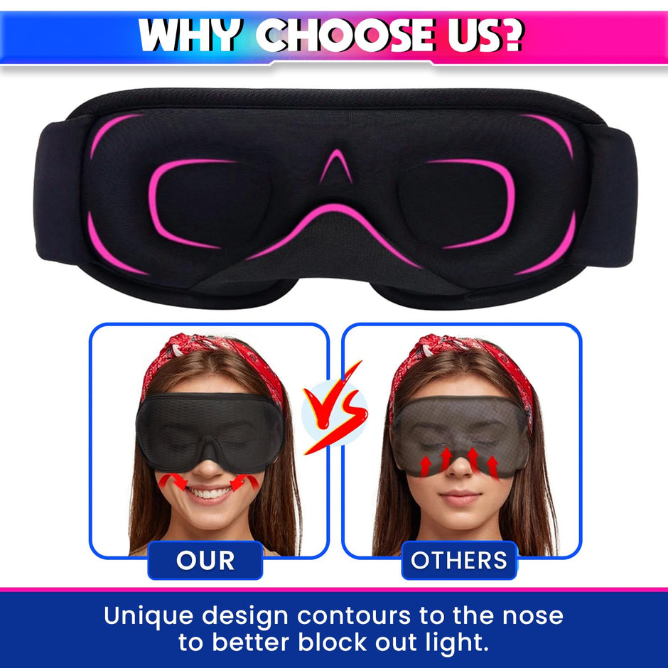 3D Eye Sleeping Mask: Ergonomic Blindfold With Zero Eye Pressure And Total Darkness amiciKart c0tmiz-hs.myshopify.com