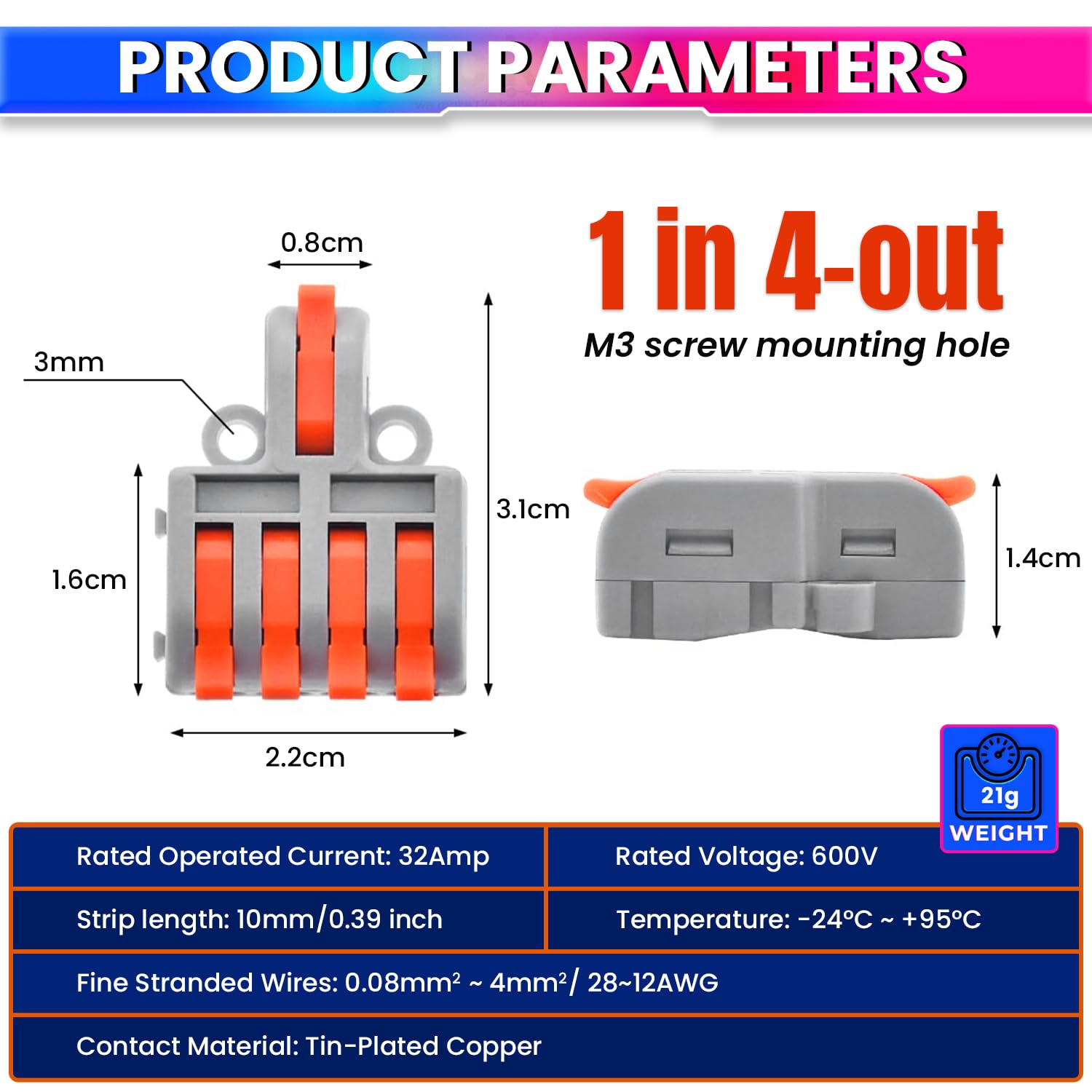 Fast Wire Clip Connector – Quick Disconnect, Tool-Free Installation amiciKart