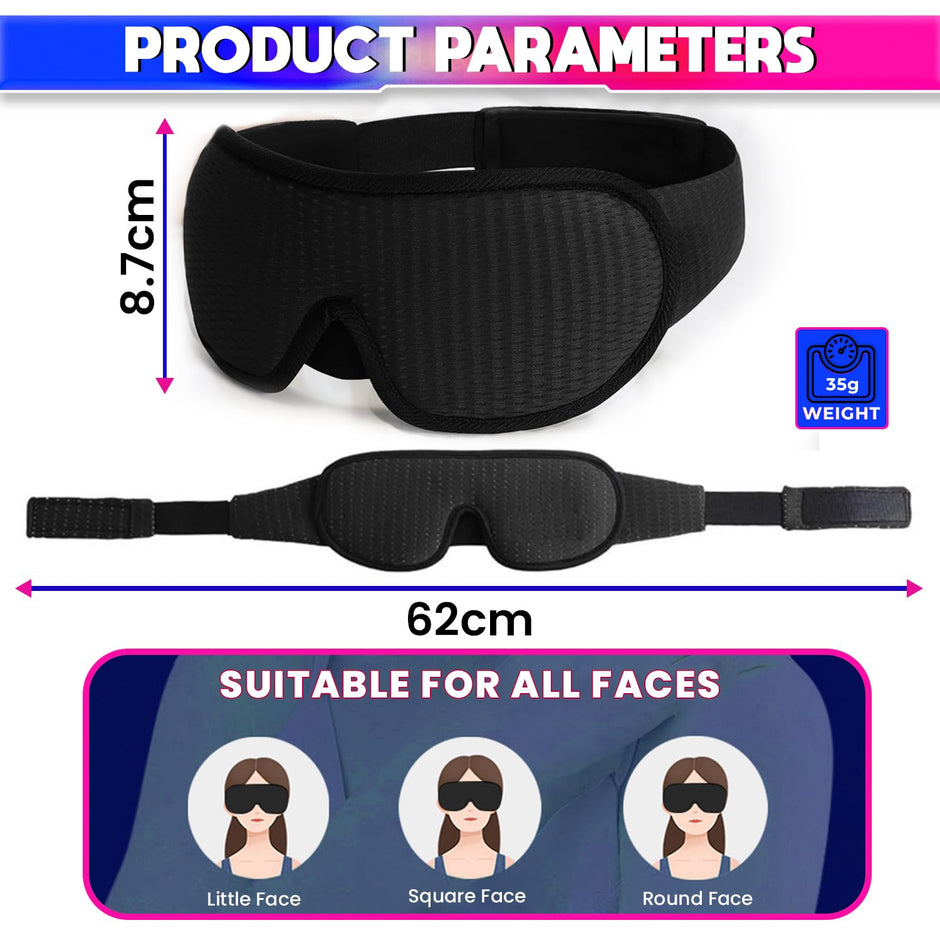 3D Eye Sleeping Mask: Ergonomic Blindfold With Zero Eye Pressure And Total Darkness amiciKart