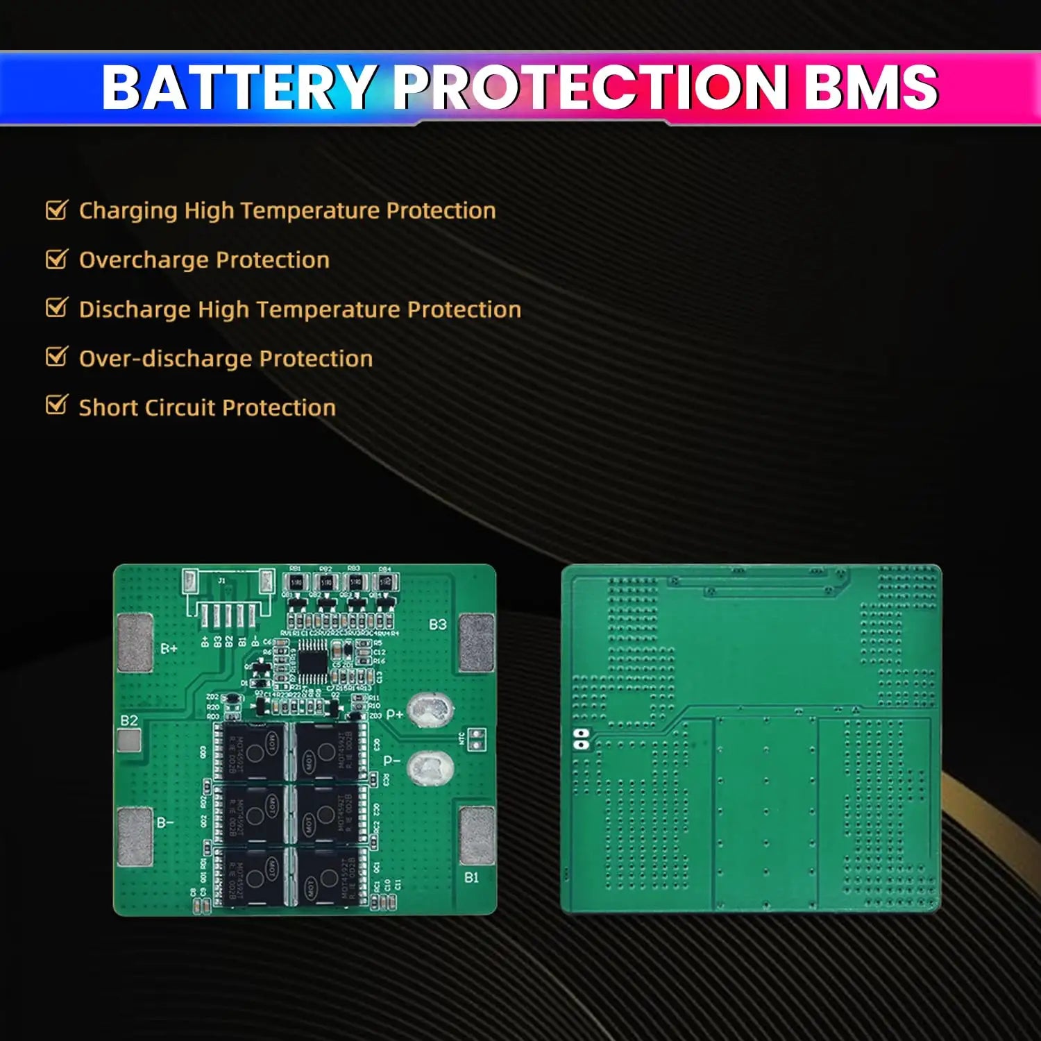 XJ-D444 4S 12V 30A LiFePO4 BMS – Smart BMS with Balance, Overcharge/Discharge, Short Circuit & Temperature Protection