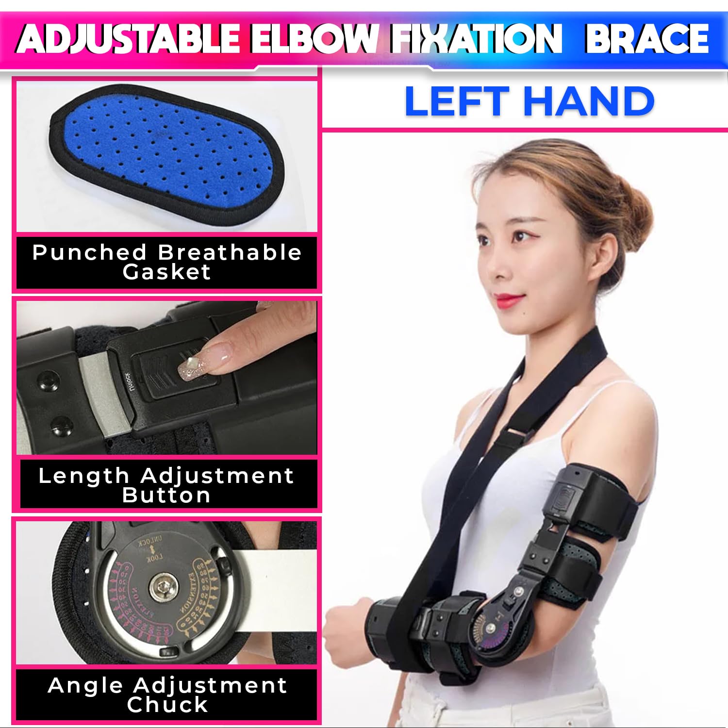 Premium Elbow Support Brace- Adjustable Length for Enhanced Comfort and Mobility amiciKart c0tmiz-hs.myshopify.com