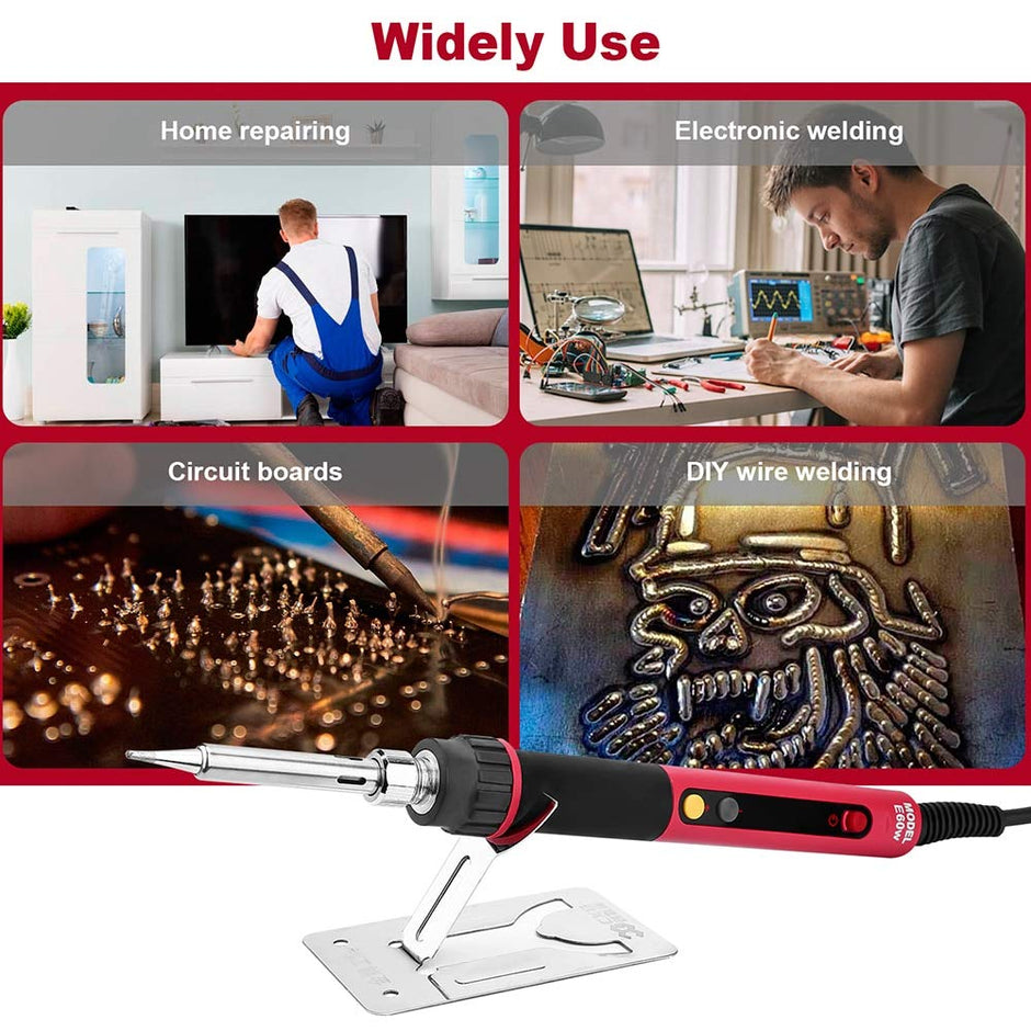 90W Soldering Iron,Professional Grade Adjustable Temperature Control (80-500 °C),230VAC