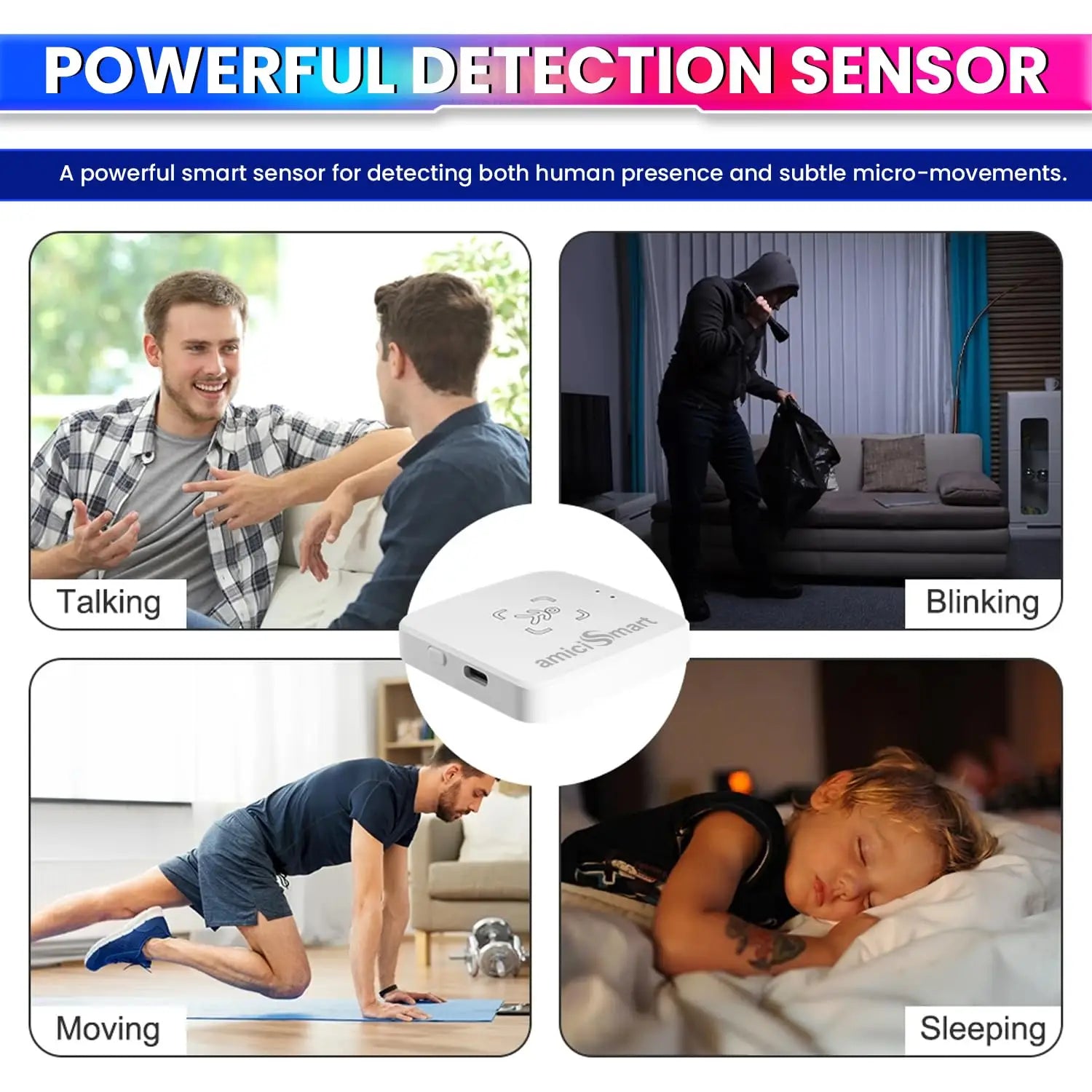 24G Radar Human Presence Detector, mmWave Motion Sensor- Photocell Sensor for Light Intensity Detection