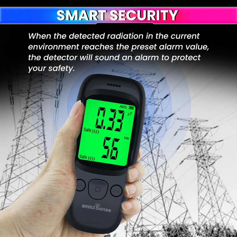 Electromagnetic Radiation Tester EMF Meter with LCD Display & Alarm with Dual Measure Electric and Magnetic Field