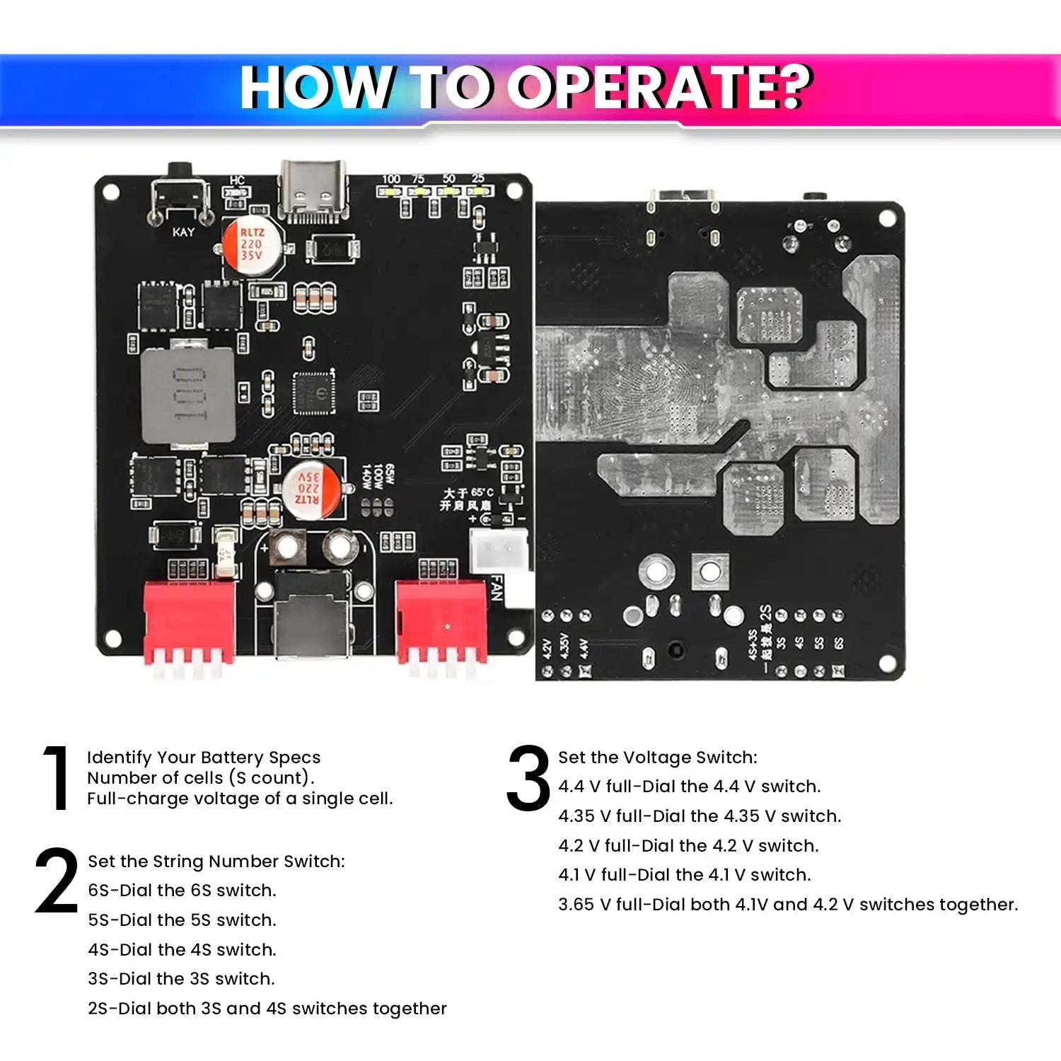 140W Bidirectional Fast Charging Module USB-C to DC PD3.1 Charger & Discharger Compatible with 2S–6S Li-ion, LiFePO4 & Polymer Battery Packs