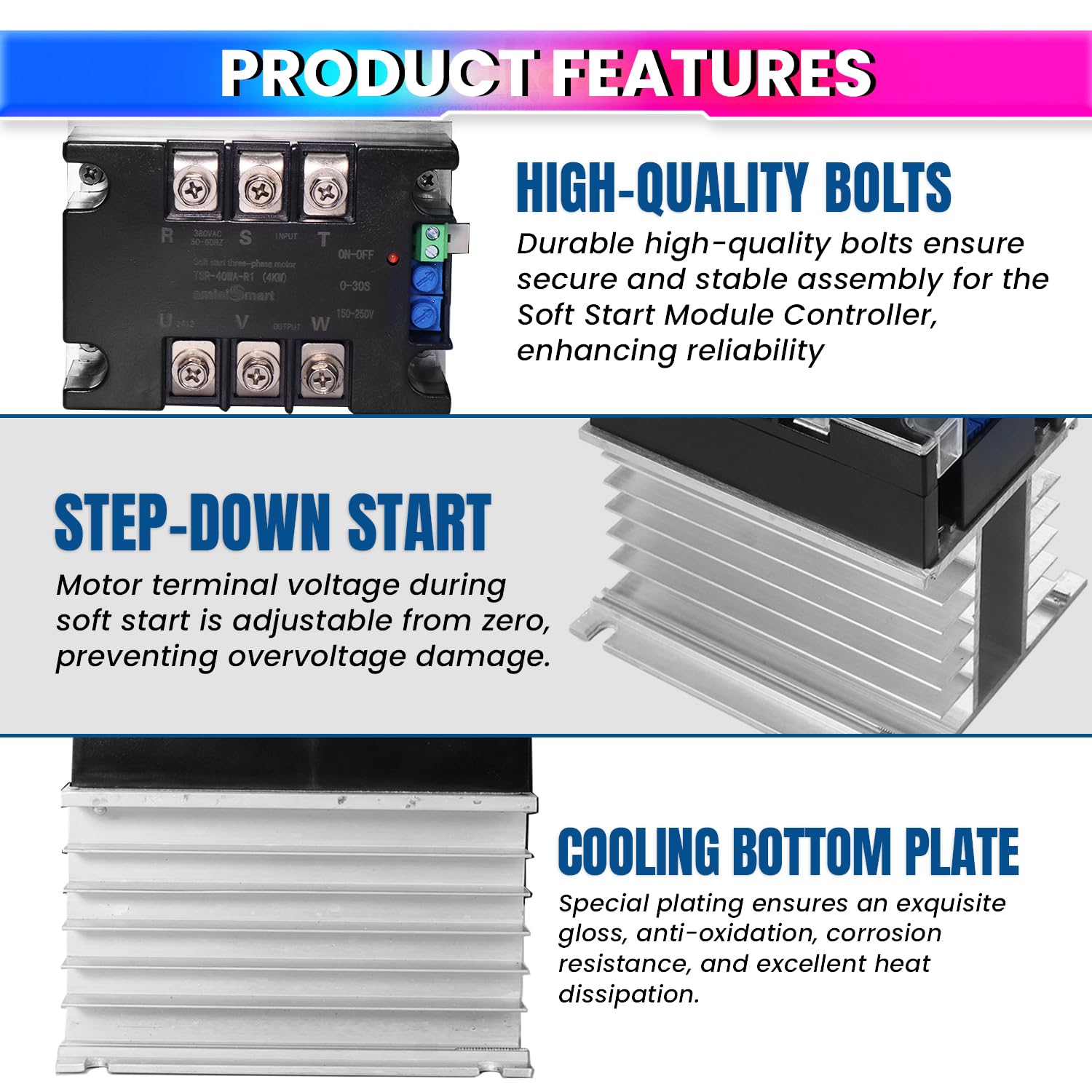 Motor Starters Module 380V 10KW Soft Starter Module – Adjustable Start Time & Voltage for Mo ...