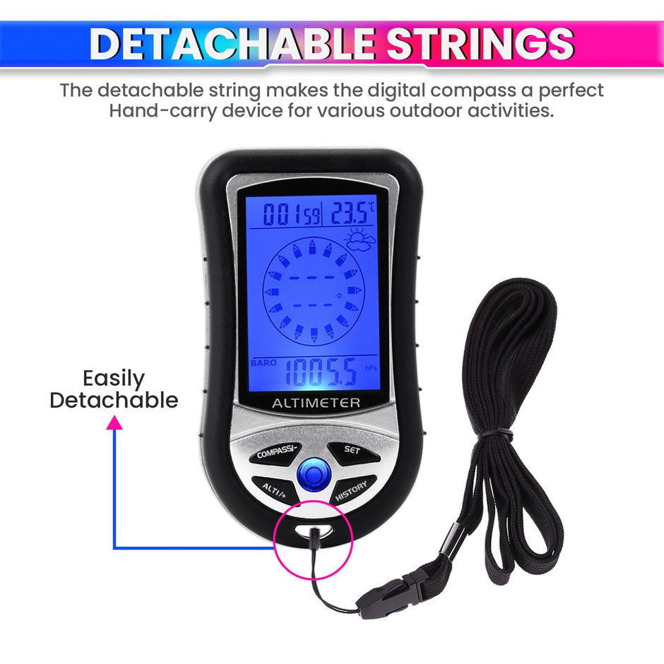 Ultra Practical 8 in 1 Digital Compass Altimeter Barometer Thermometer Weather Forecast  with 2xAAA Battery amiciKart