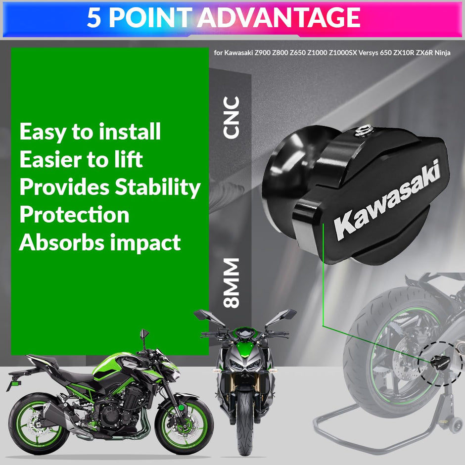 8MM Motorcycle CNC Swingarm Spool Sliders for Kawasaki Ninja amiciKart c0tmiz-hs.myshopify.com