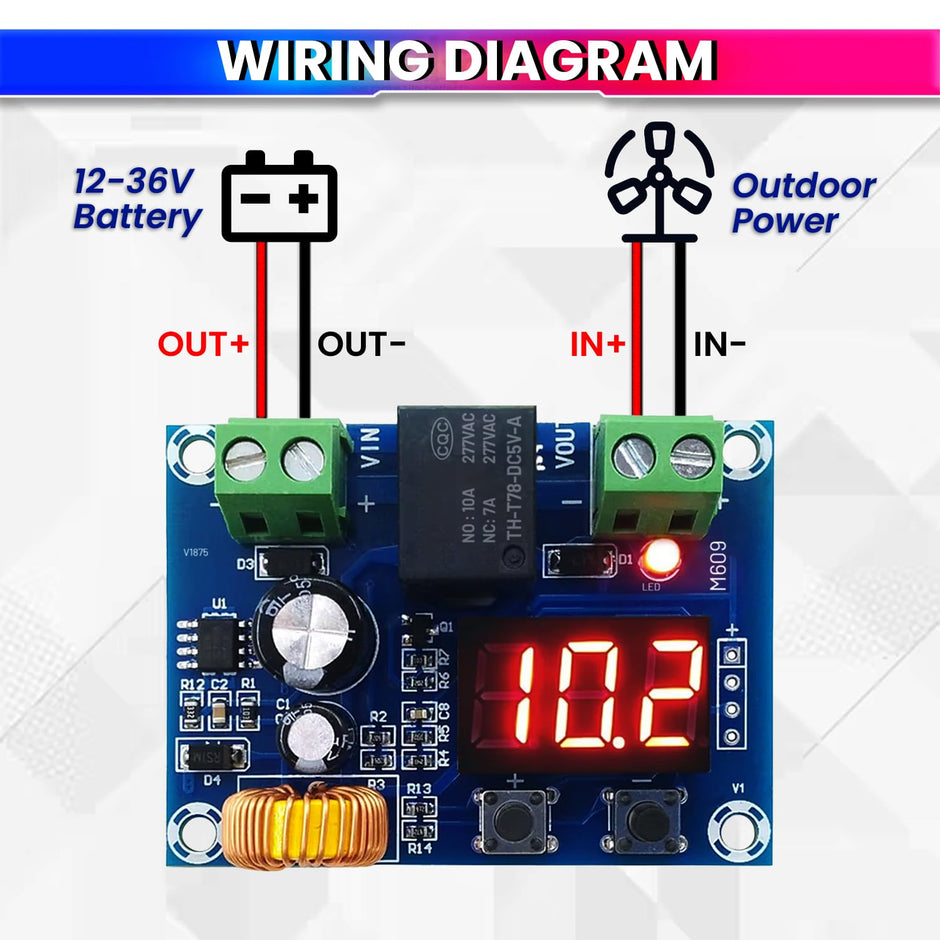 Battery Discharge Protection Module DC 12V-36V Battery Protection Module | Over-Discharge Guard | amiciKart
