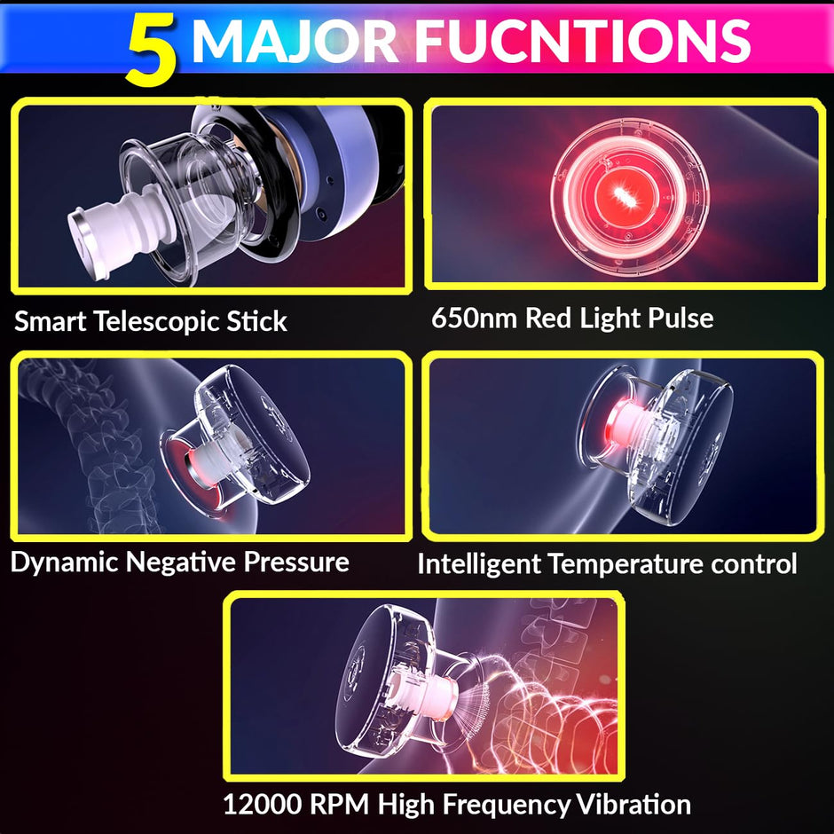 amiciCare Smart Cupping Massager, Glass Therapy with Red Light Therapy