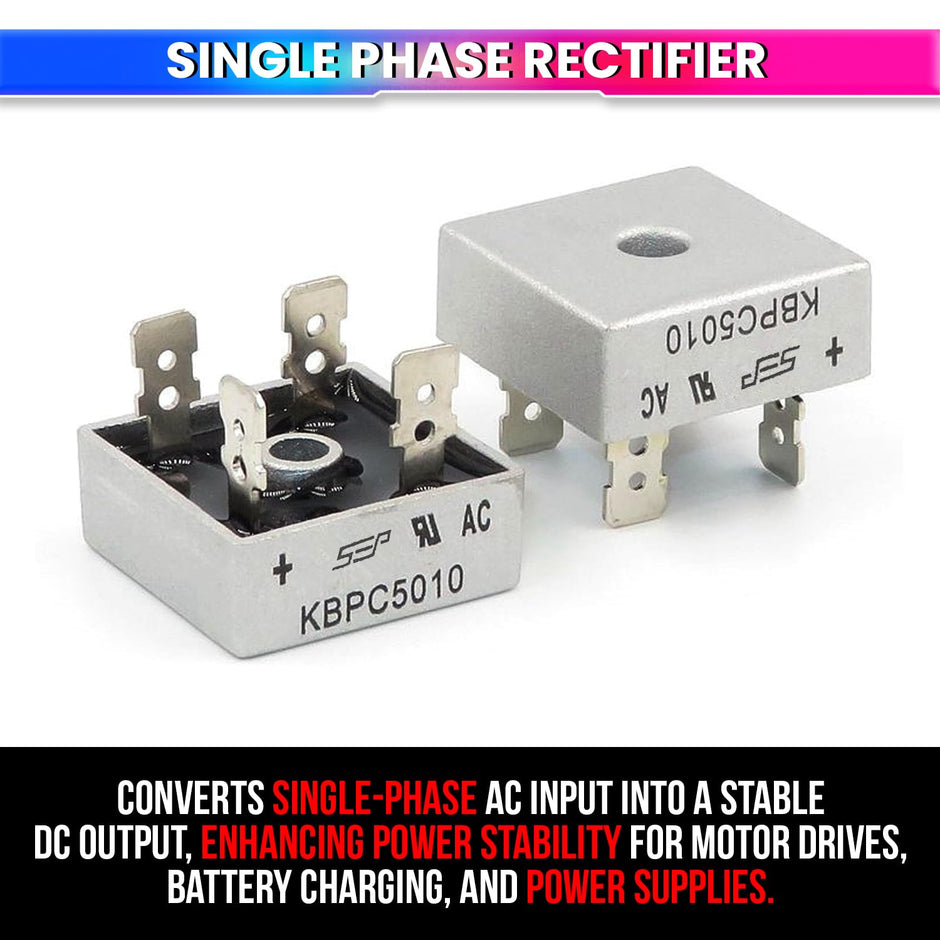 Single-Phase Bridge Rectifier, Aluminum Case Converter for Welding, Solar & Industrial Use