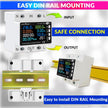 amiciSmart WiFi 8 in 1 Digital Energy Meter with Over/Under Voltage/Current/Temperature Protection, 63A Compatible with SmartLife App (220VAC, 13.8kW)