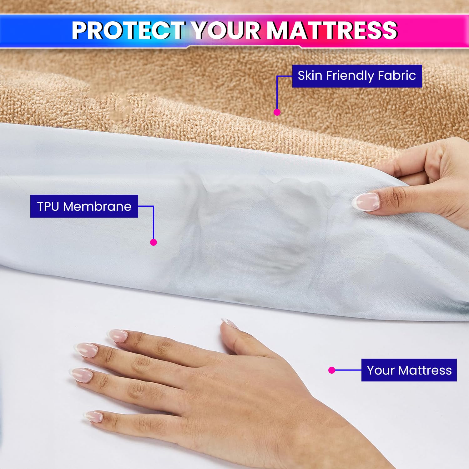100% Waterproof Terry Cloth Mattress Protector amiciKart
