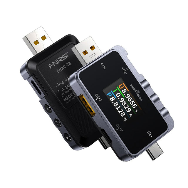 2-in-1 Type-C USB Voltage Tester & Power Meter Fast-Charge & Temperature Display with Data Storage